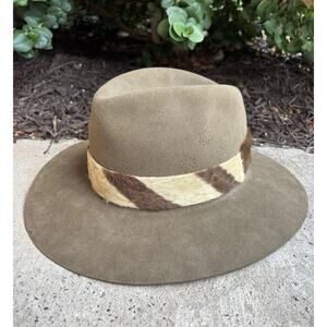 Vintage USA Willis & Geiger⭐️Felt W/Brown/Tan Fur Band Safari Hat Series⭐️7 1/2”
